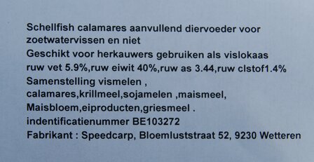 Shellfish Calamares  37 &euro; per 5 kg 