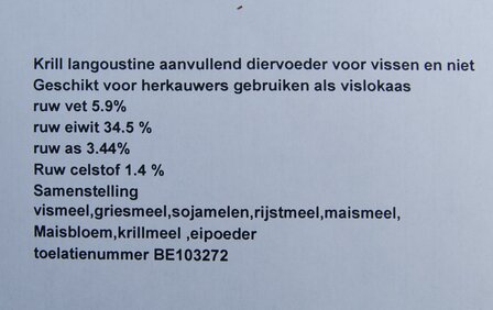 Krill Langoustine  37 &euro; per 5 kg 