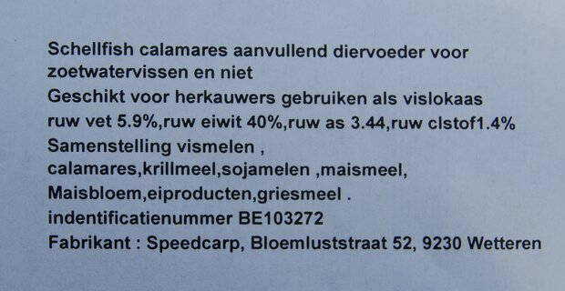 Shellfish Calamares  37 € per 5 kg 