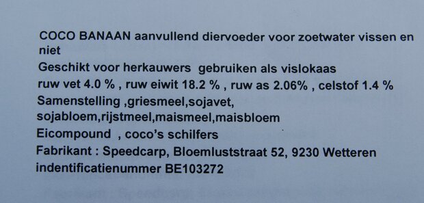 Coco banana  35 € per 5 kg 