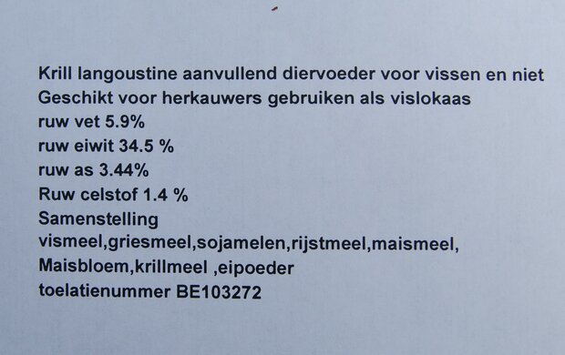 Krill Langoustine  37 € per 5 kg 